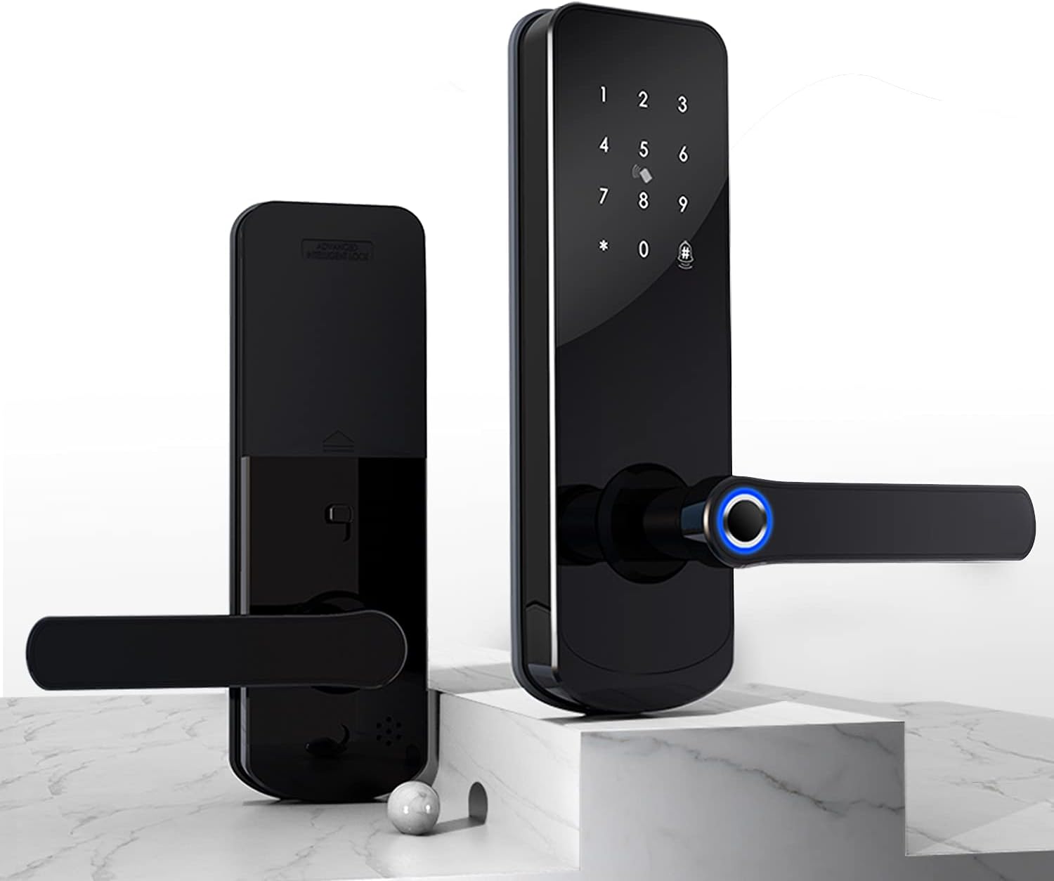 LOQRON Fingerprint Smart Door Lock, Security Keyless Entry Door Lock with Reversible Handle, Weatherproof Electronic Deadbolt