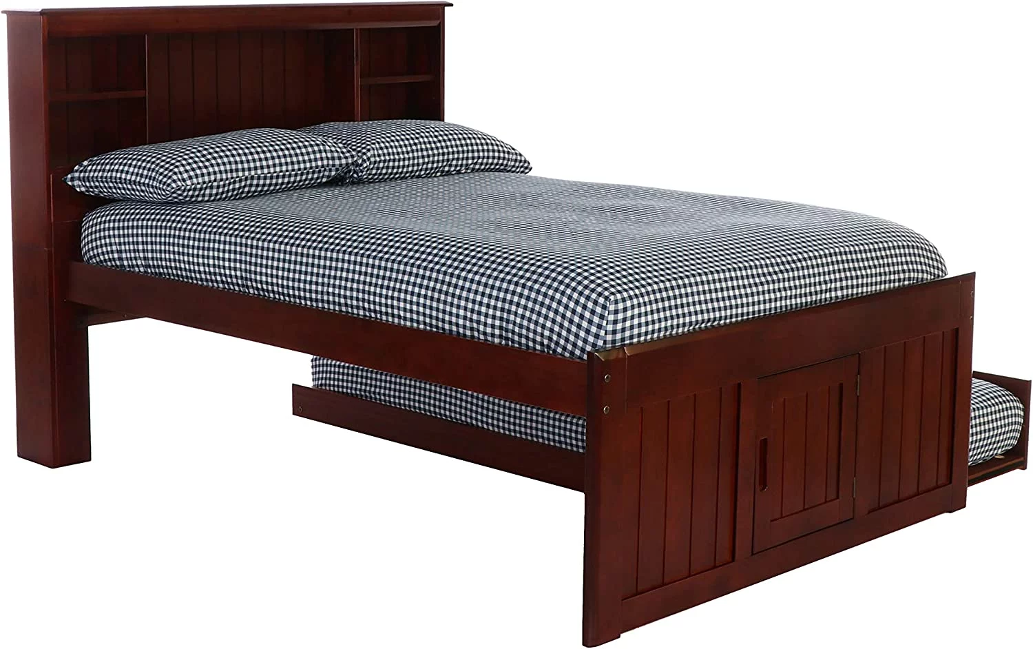 Discovery World Furniture - Full Size Bed Frame with Headboard Bookcase Captain Bed with 6 Drawers, Full Size Bed with Storage, Charcoal
