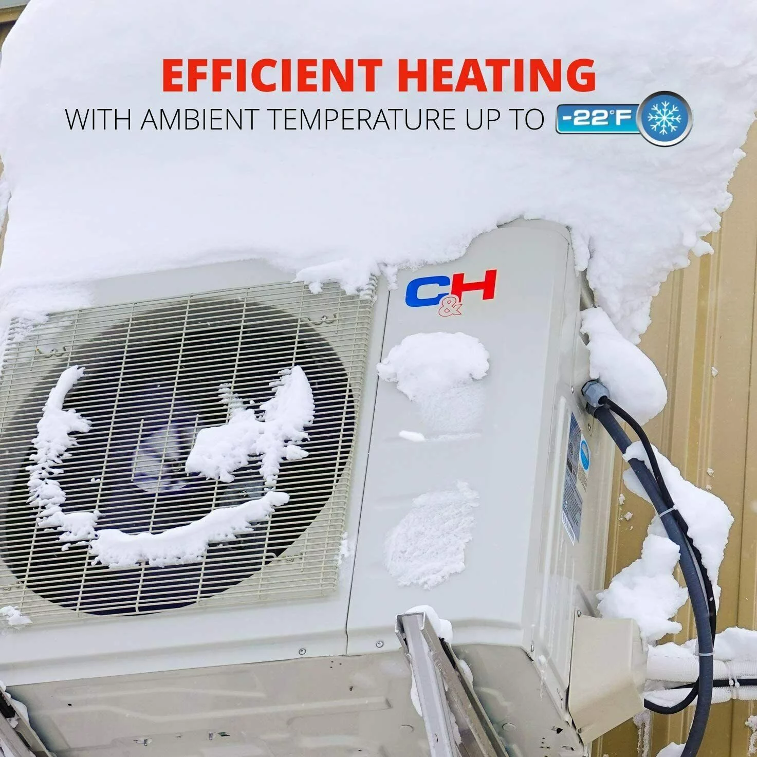 Cooper & Hunter 24000 BTU 230V Wall Mounted Hyper Heat Mini Split Heat Pump Air Conditioner With 16ft Kit Cover 1500 Sq Ft WiFi