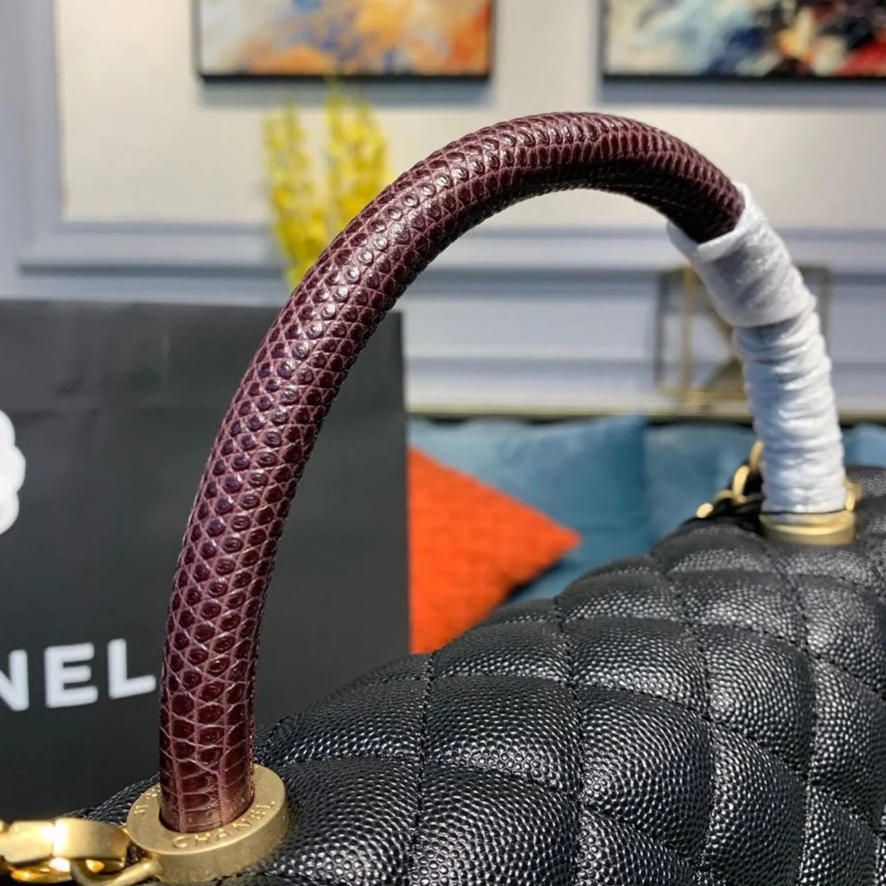 Chanel Large Flap Bag With Top Handle Black For Women, Womens Handbags, Shoulder And Crossbody Bags 11in/28cm A92991