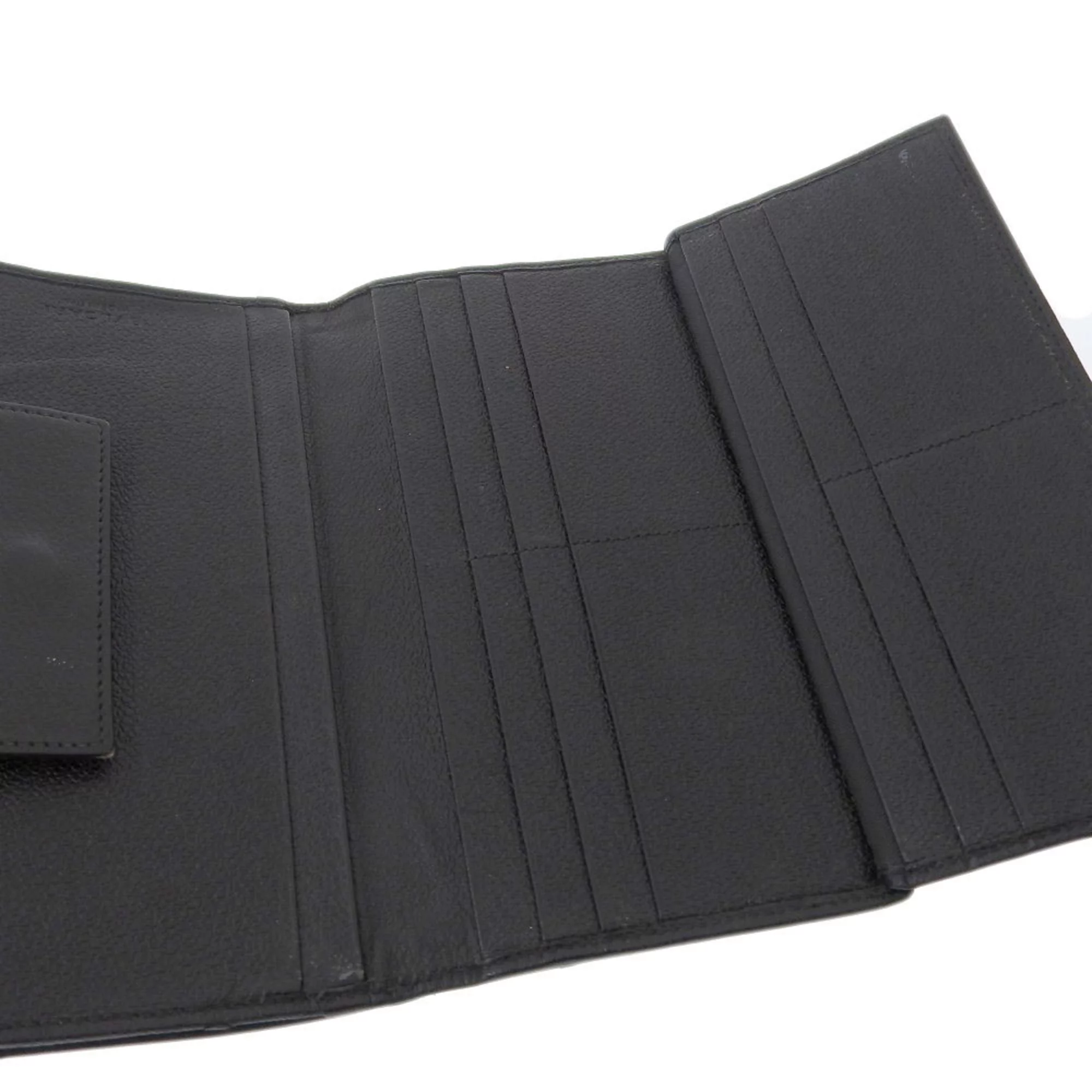 Pre-Owned Bvlgari BVLGARI Logo Millet Ligue Double Hook Long Wallet Leather Black 25556 (Good)
