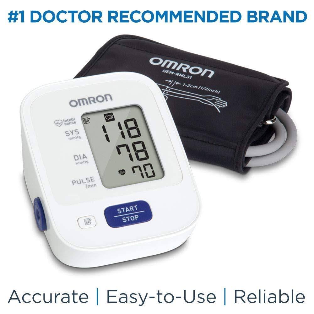 Omron Bronze Blood Pressure Monitor, Upper Arm Cuff, Digital Blood Pressure Machine, - Megean