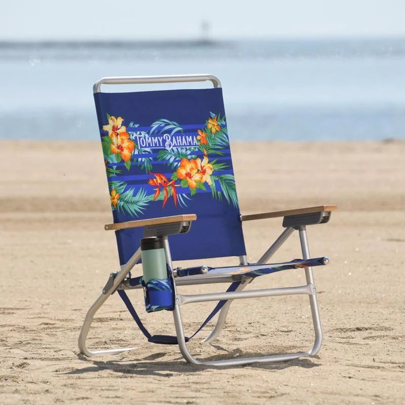 Tommy Bahama 8079884 4-Position Assorted Color Beach Folding Chair, Pack of 4