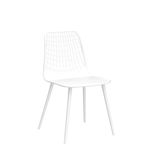 POLY & BARK Isla Modern Kitchen Chairs Set of 4 - Plastic Dining Chair with Metal Legs