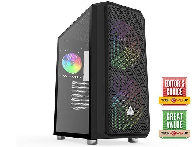 Montech Air x ATX Mid-Tower Case, Super High Airflow, Pre-Installed Dual 200mm ARGB Fans, 120mm ARGB Fan, ARGB Controller, Mothe