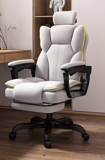 White home business office chair with ergonomic reclining