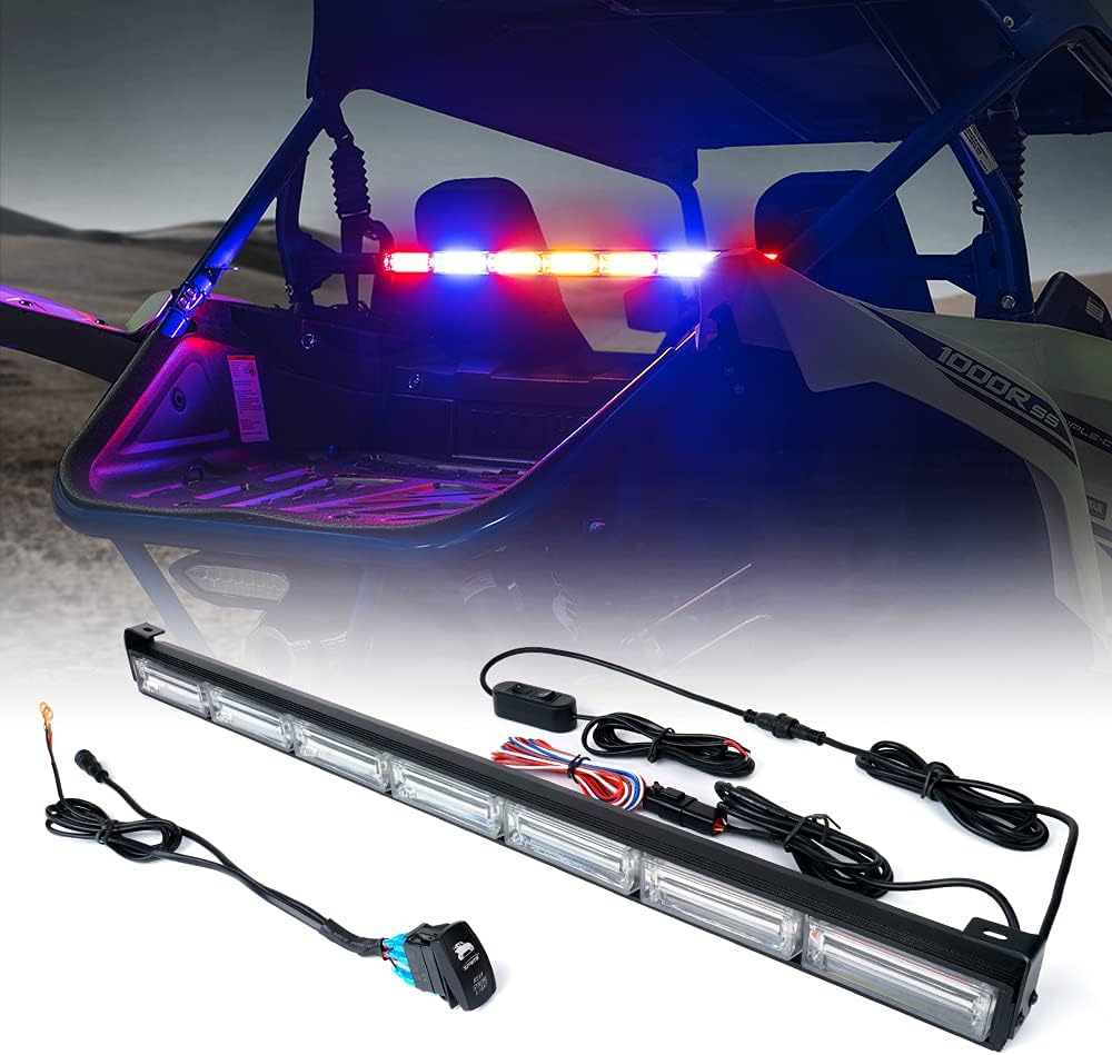 Xprite 30 COB LED Chase Strobe Flashing Light Bar, with Brake, Reverse, Turn Signal Rear Safety Lightbar for UTV Polaris RZR XP 1000 900
