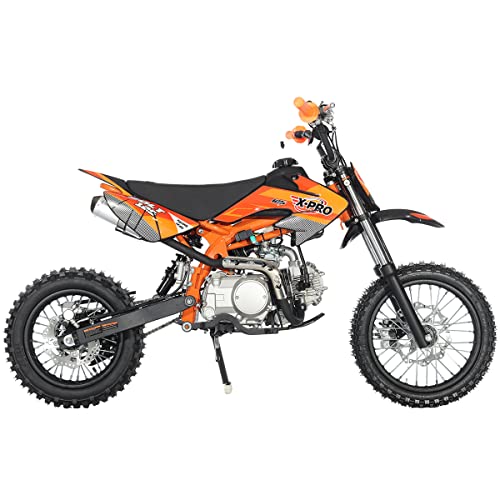 X-PRO Bolt 125 Dirt Bike with Automatic Transmission, Electric Start, Big 14"/12" Tires! (Blue)
