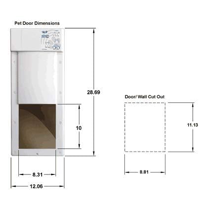High Tech Pet Fully Automatic Pet Door for Wall and Door Installation - (PX-1W, Medium Wall Mount)