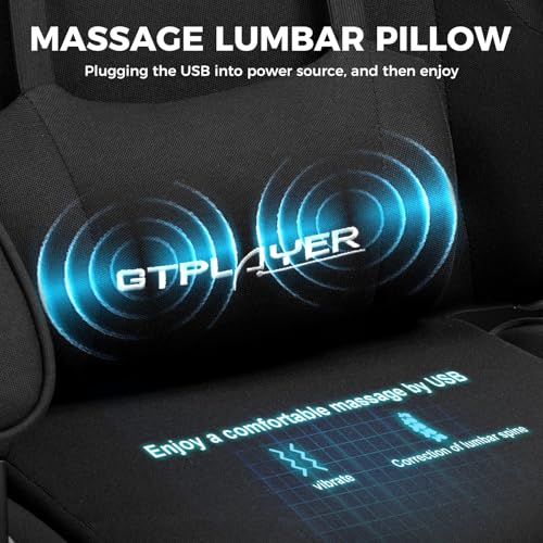 GTPLAYER Gaming Chair, Computer Chair with Footrest and Lumbar Support