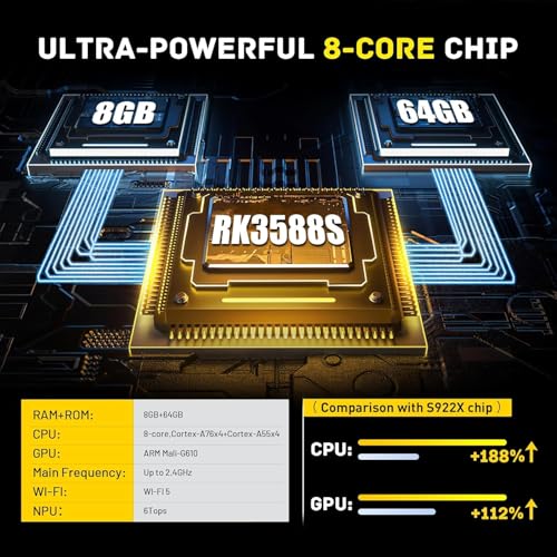 Kinhank Super Console X5 PRO Retro Gaming Console with 16000+Games, Android 12.0 OS, RockChip RK3588S, Emulator Console, 8K UHD Output,WI-FI 6,BT 5.0