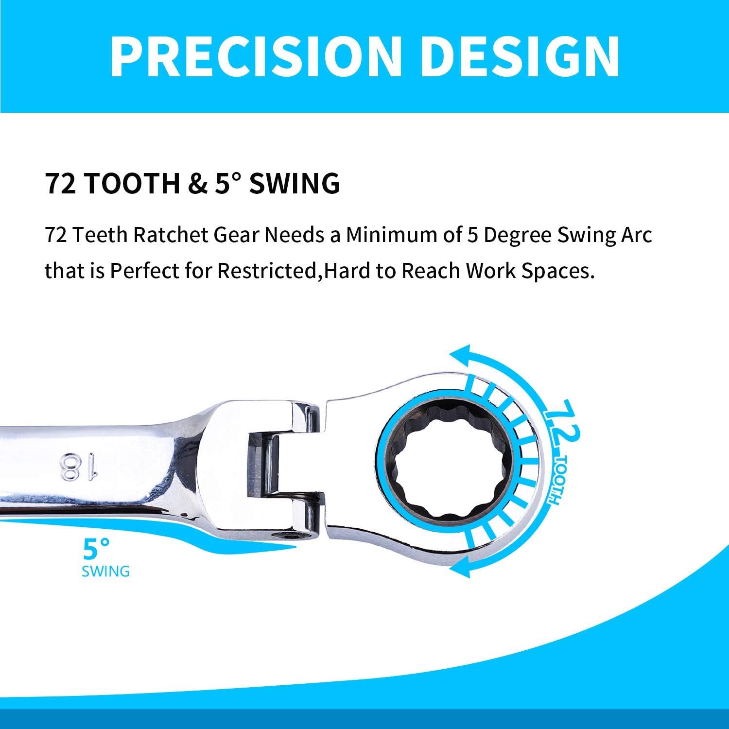 BANG 4 BUCK Metric Ratchet Wrench Set Double Box End Flex Head Ratcheting Wrench Roll for Craftsman