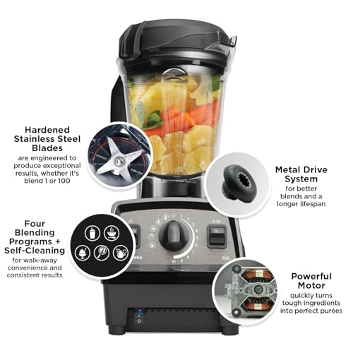 Vitamix Propel Series 750 Blender, Professional Grade Blender, 4 Presets + Self-Cleaning, Smoothie, Frozen Dessert, Soups and Dips, 64-oz Pitcher