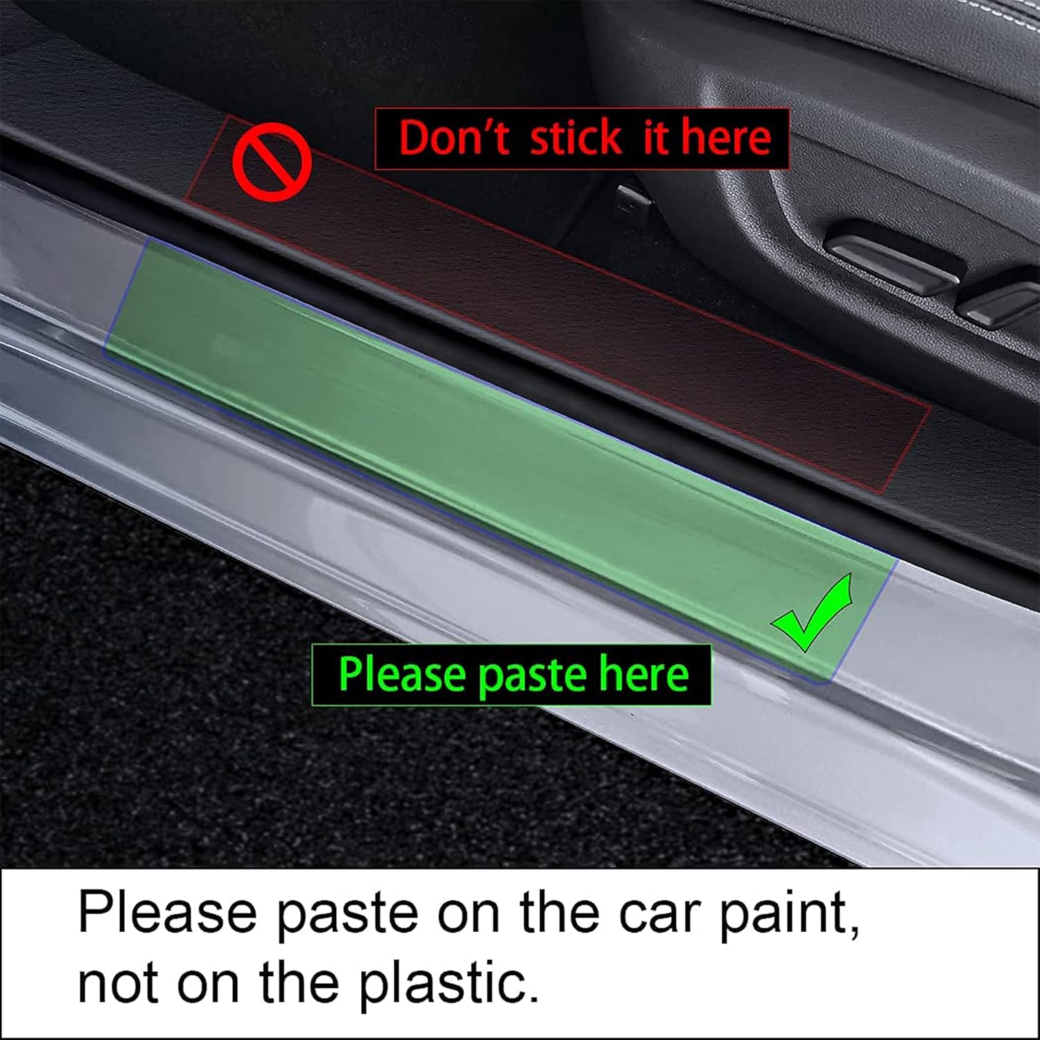 TSAYISI SANITARY 4pcs/Set Door Entry Guard Black Carbon Fiber Textured Leather Car Door Sill Protector Stickers for Toyota Rav4