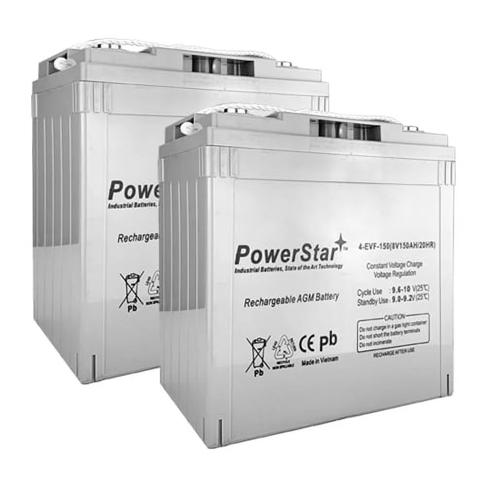 PowerStar 8 Volt, 150Ah Sealed AGM Golf Cart Battery X2 - Curated Treasures Market