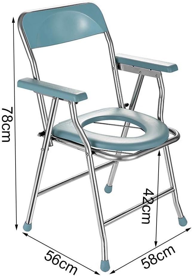 KOHARA Commode Chair Bathroom Safety Frame Toilet Seat Shower Chair Folding Toilet Chair Bedside Potty Chair for Elderly Seniors, Disabled
