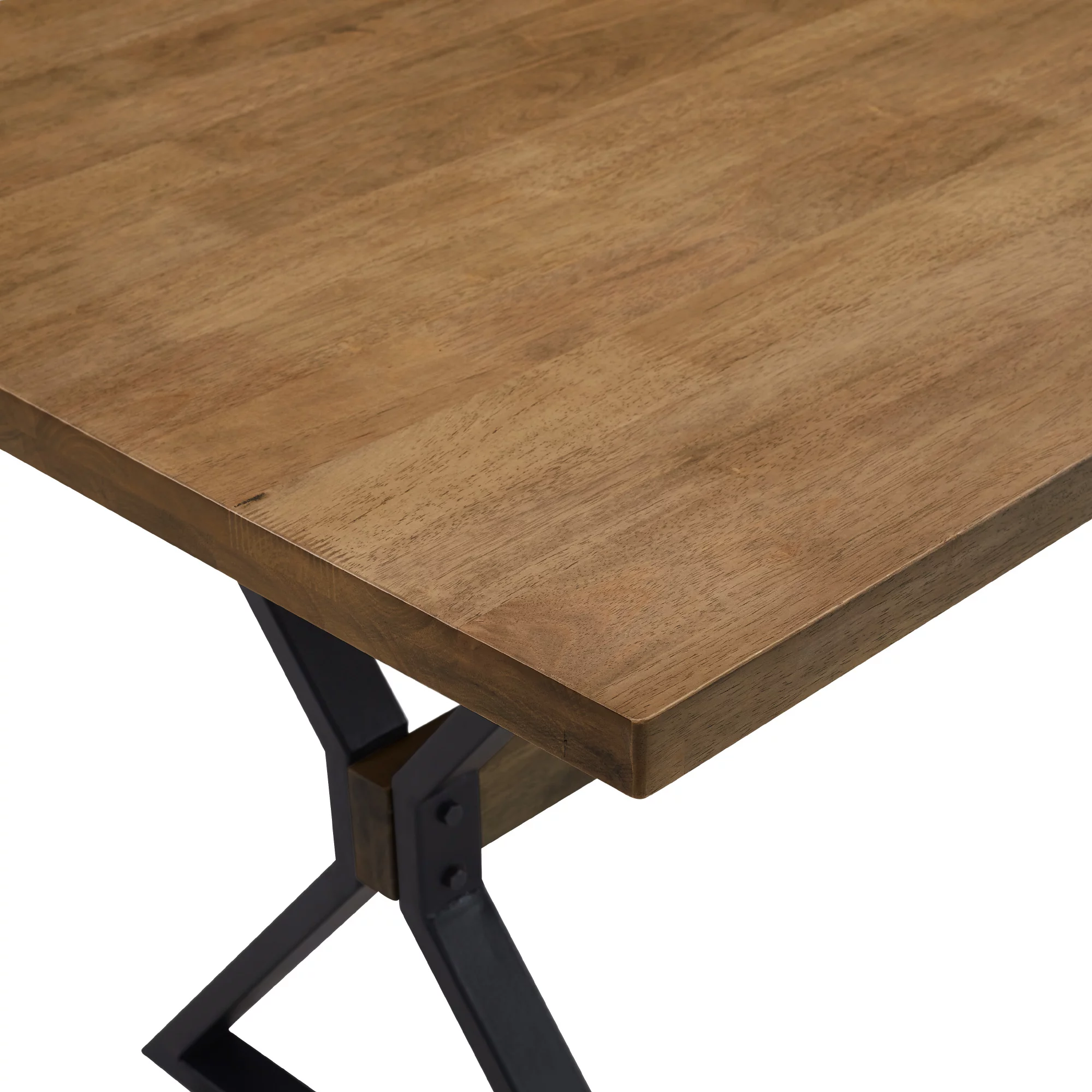 Walker Edison Modern Farmhouse X Leg Dining Table, Reclaimed Barnwood