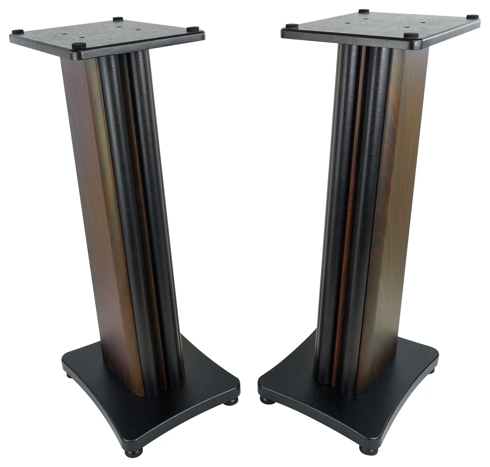 (2) Rockville SS28D Dark Wood Grain 28" Speaker Stands Fits Mackie CR5-X