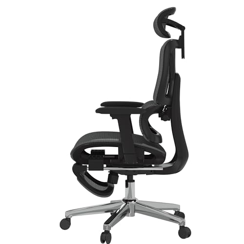 FLEXISPOT ErgoX Premium Ergonomic Office Chair with Footrest- Adjustable 3D Armrests, Dynamic Lumbar Support, Recline & Tilt Function, Mesh Seat
