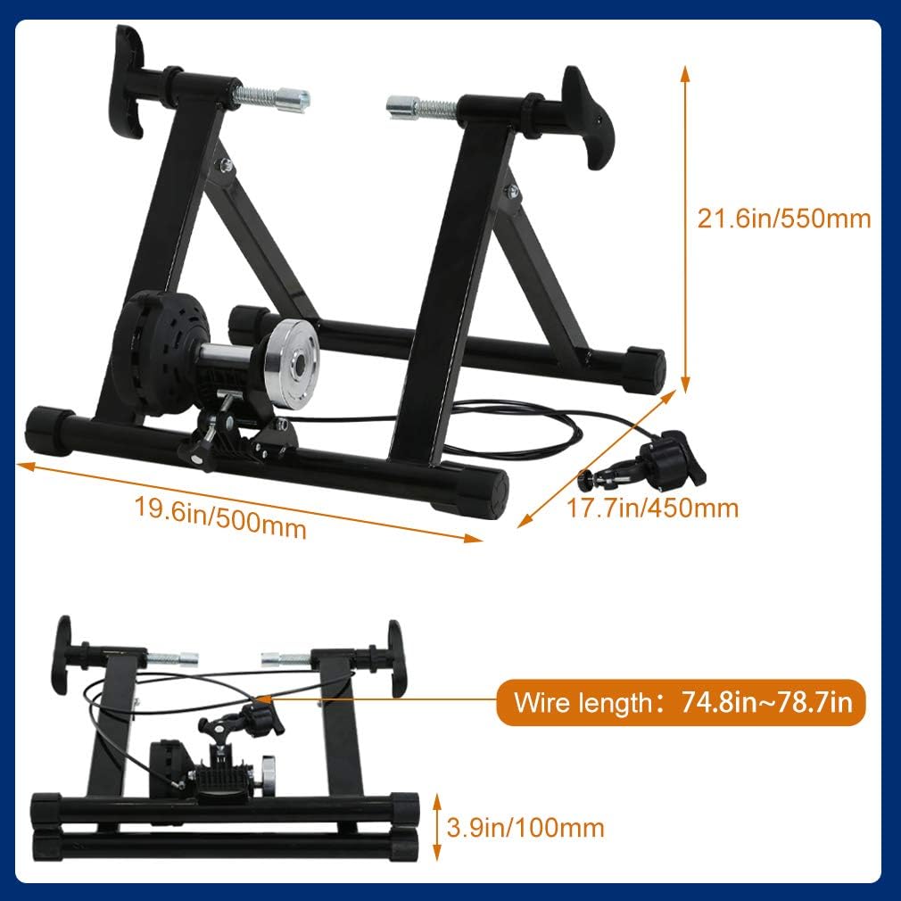 FDW Magnetic Bike Trainer Stand for Indoor Riding, Steel Bicycle Exercise Training Stand with Noise Reduction Wheel