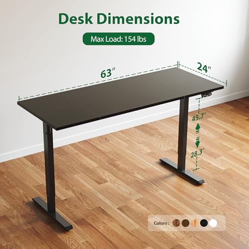 Agilestic L Shaped Electric Standing Desk with 2 Drawers, 63 Inch Ergonomic Adjustable Height Desk with Storage