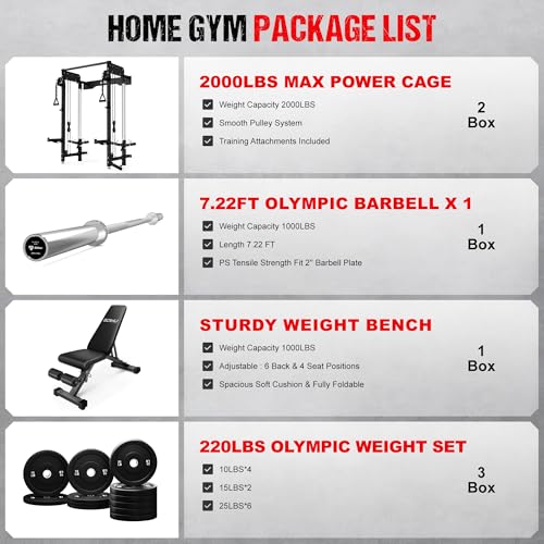 WM3-V4 Folding Squat Rack, Wall Mounted Power Rack with Dual Independent Pulley System
