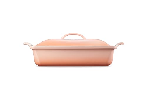 Le Creuset Stoneware Heritage Covered Rectangular Casserole, 4 qt. (12" x 9"), Cerise