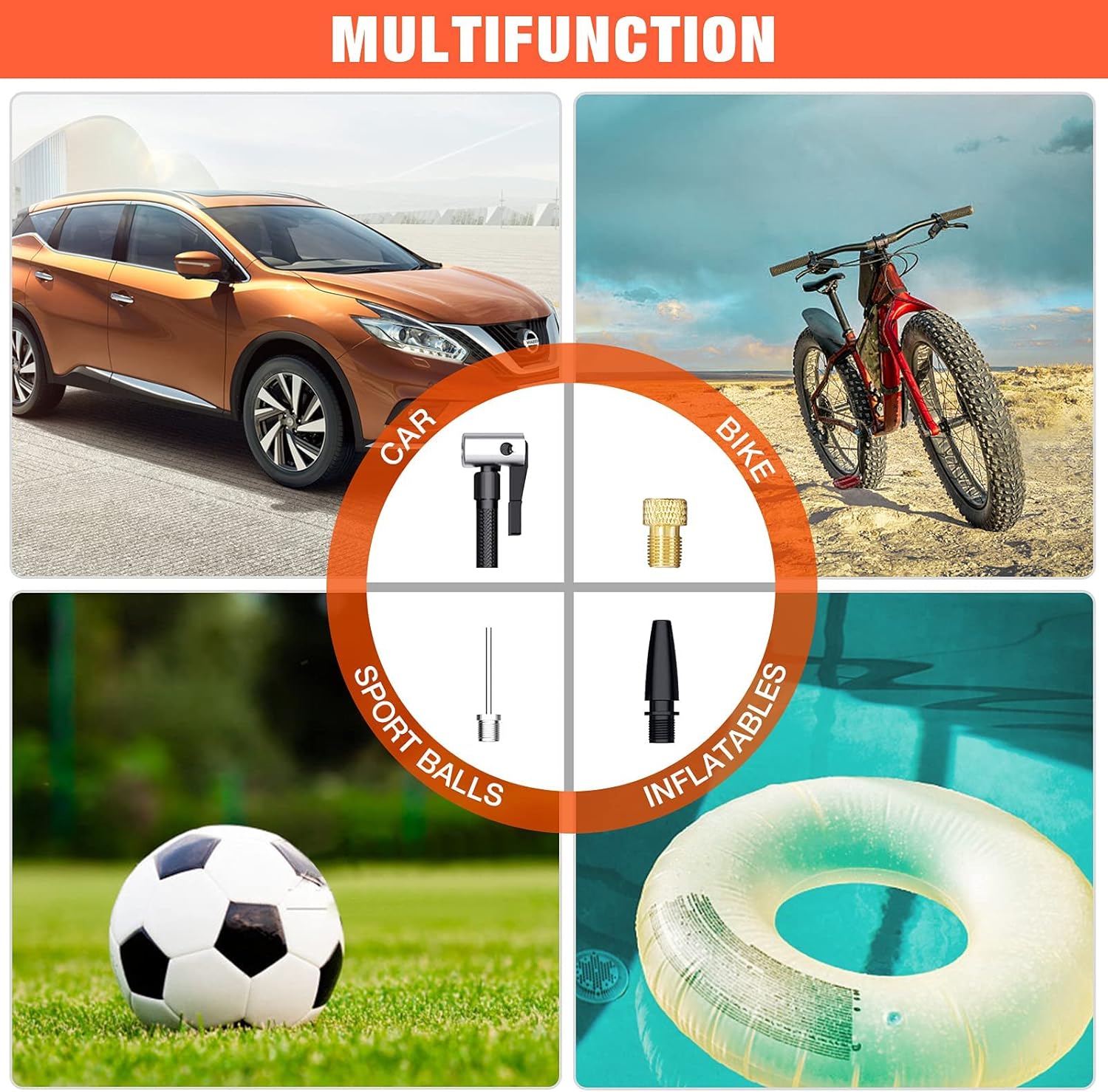 Nulksen Tire Inflator Portable Air Compressor, 150PSI Cordless Tire Pump with 6000 mAh Rechargeable Lithium Battery