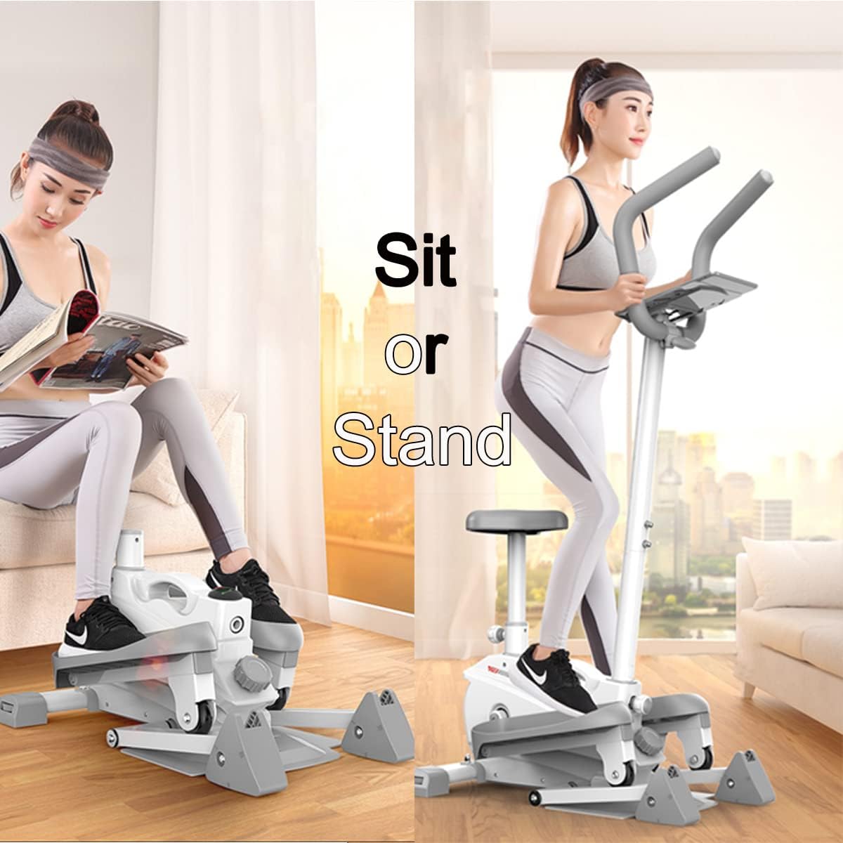 Magnetic Under Desk Elliptical Machine for Home Workouts, Foot Pedal Exerciser with 3 Levels Manual Incline
