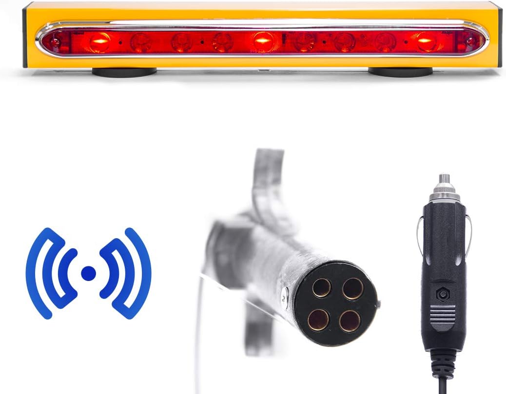 Master Tailgaters Wireless Trailer Tow Lights - Magnetic Mount - 48 Feet Range - 4 Pin Blade Connection + Safety Straps