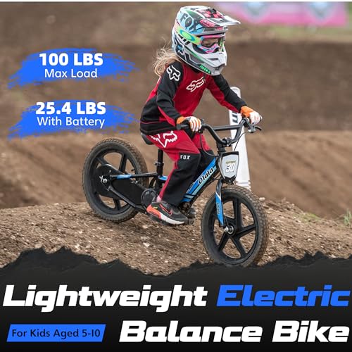 OLALA Electric Dirt Bike for Kids Aged 3-6, 170W Racing Grade Electric Motorcycle, New Aluminum Frame with 2 Power Modes, 24V Detachable Battery