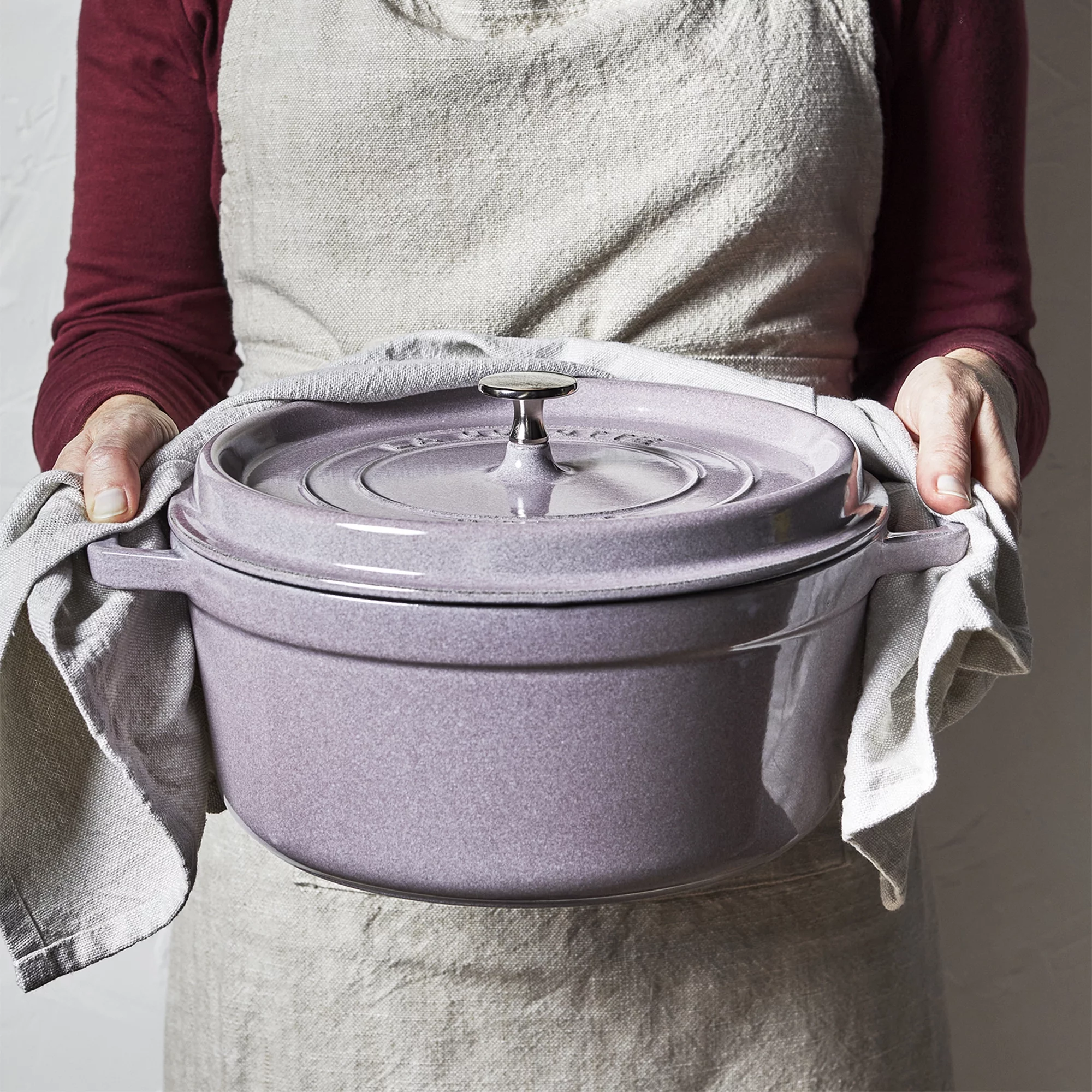 STAUB Cast Iron 7-qt Round Cocotte - Lilac