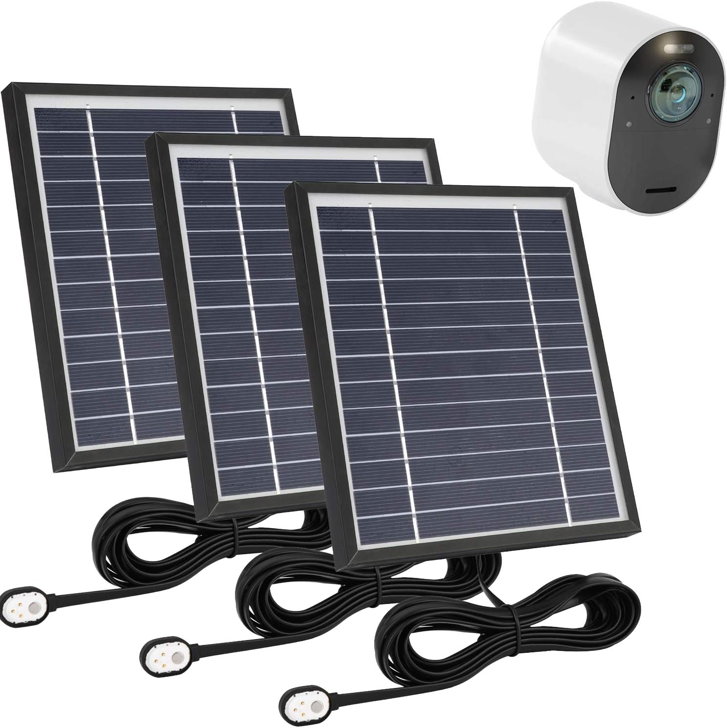 Uogw 3 Pack Solar Panel Charge for Arlo Pro 3 /Arlo Ultra/Ultra 2 /Arlo Pro 4,with 11.5ft Waterproof Magnetic Power Cable, Adjustable Mount