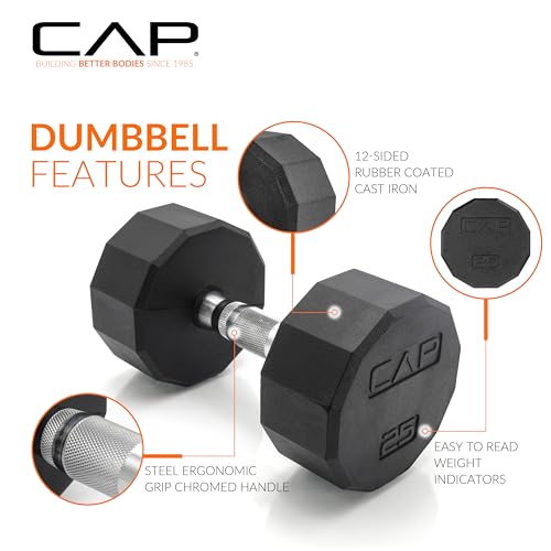 CAP Barbell 150 LB Coated Hex Dumbbell Weight Set with Vertical Rack | Multiple Options