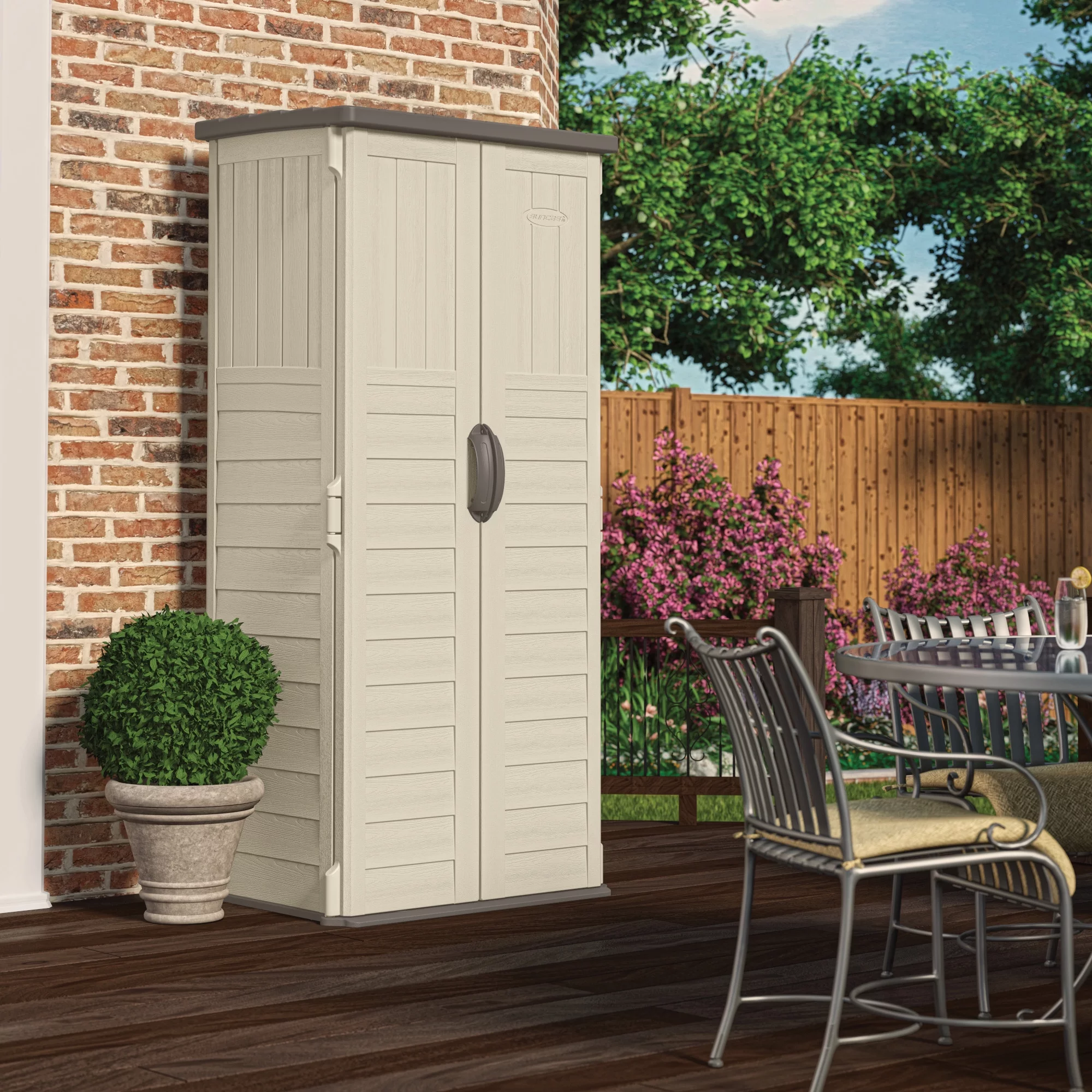 Suncast BMS1250 Resin Vertical Storage Shed, 22 Cubic feet