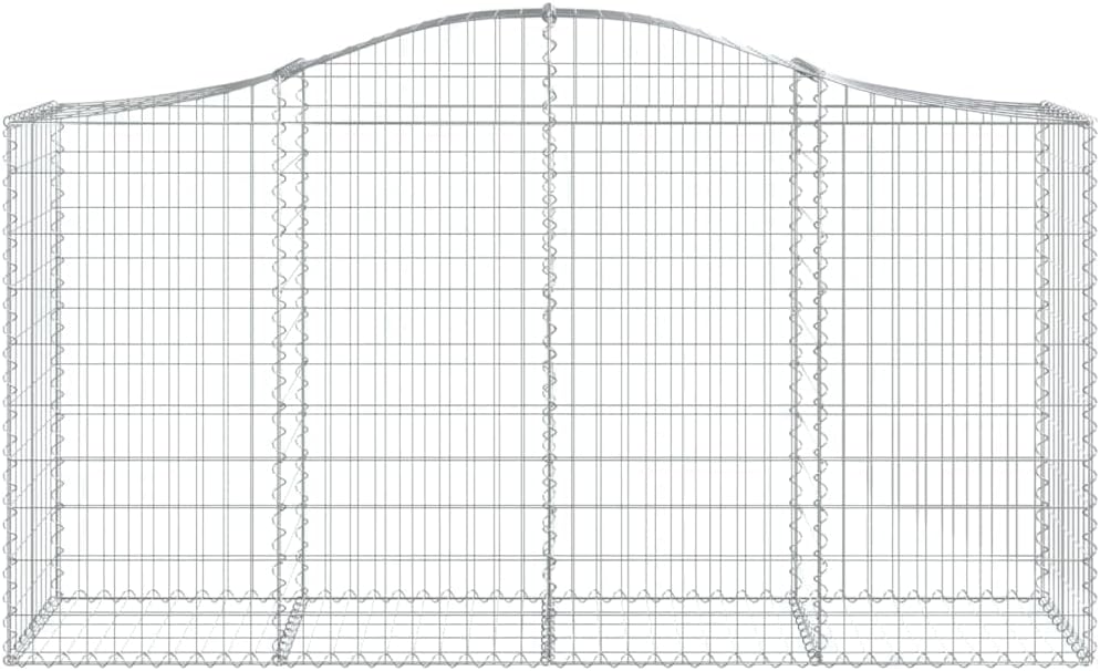 Arched Gabion Baskets 4 pcs 78.7"x19.7"x39.4"/47.2" Galvanized Iron,Home & Garden,Lawn & Garden,Gardening,Pots & Planters,Silver,103.4kg/227.48ib
