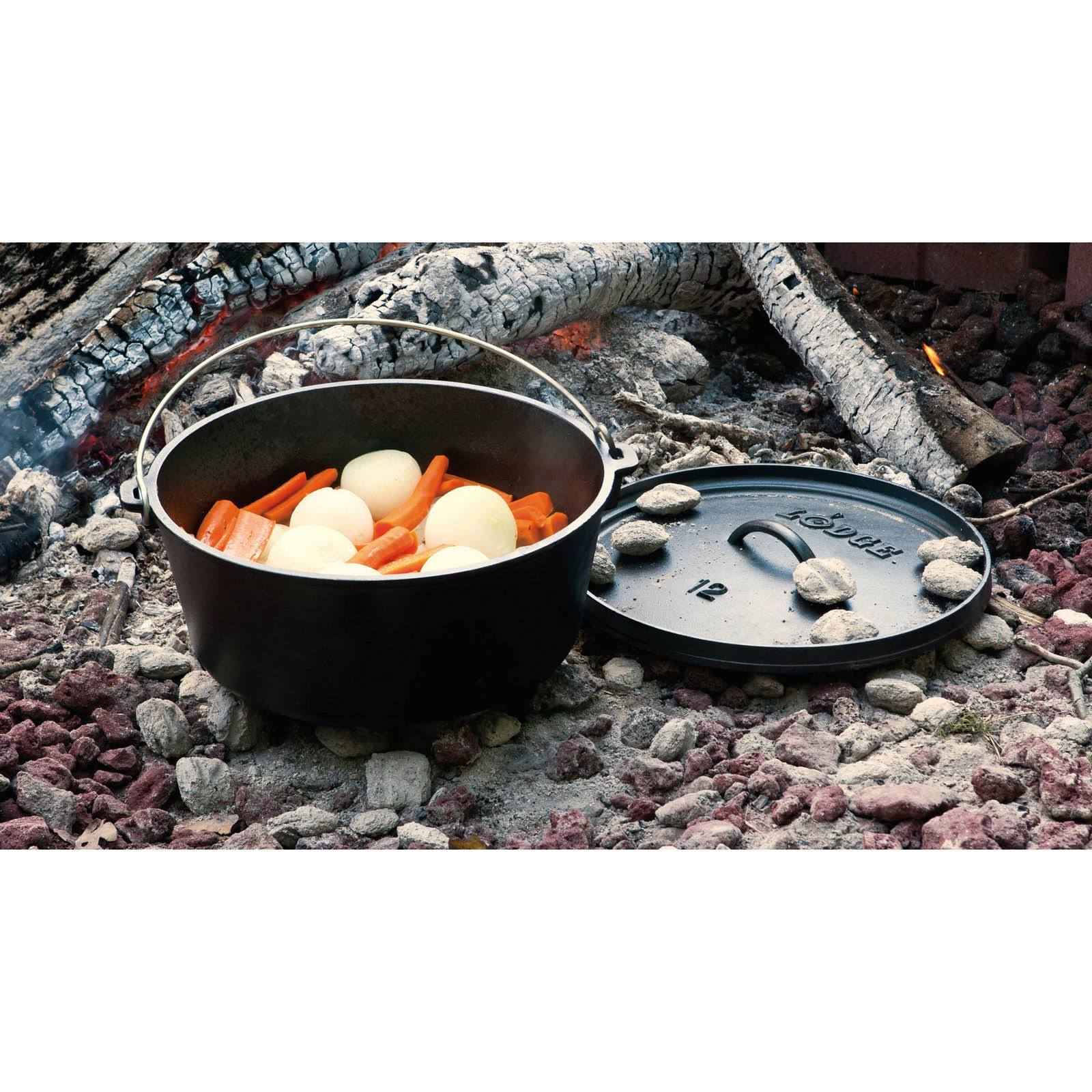 Lodge D12DCO3 Cast Iron Dutch Oven, Black, 8 qt