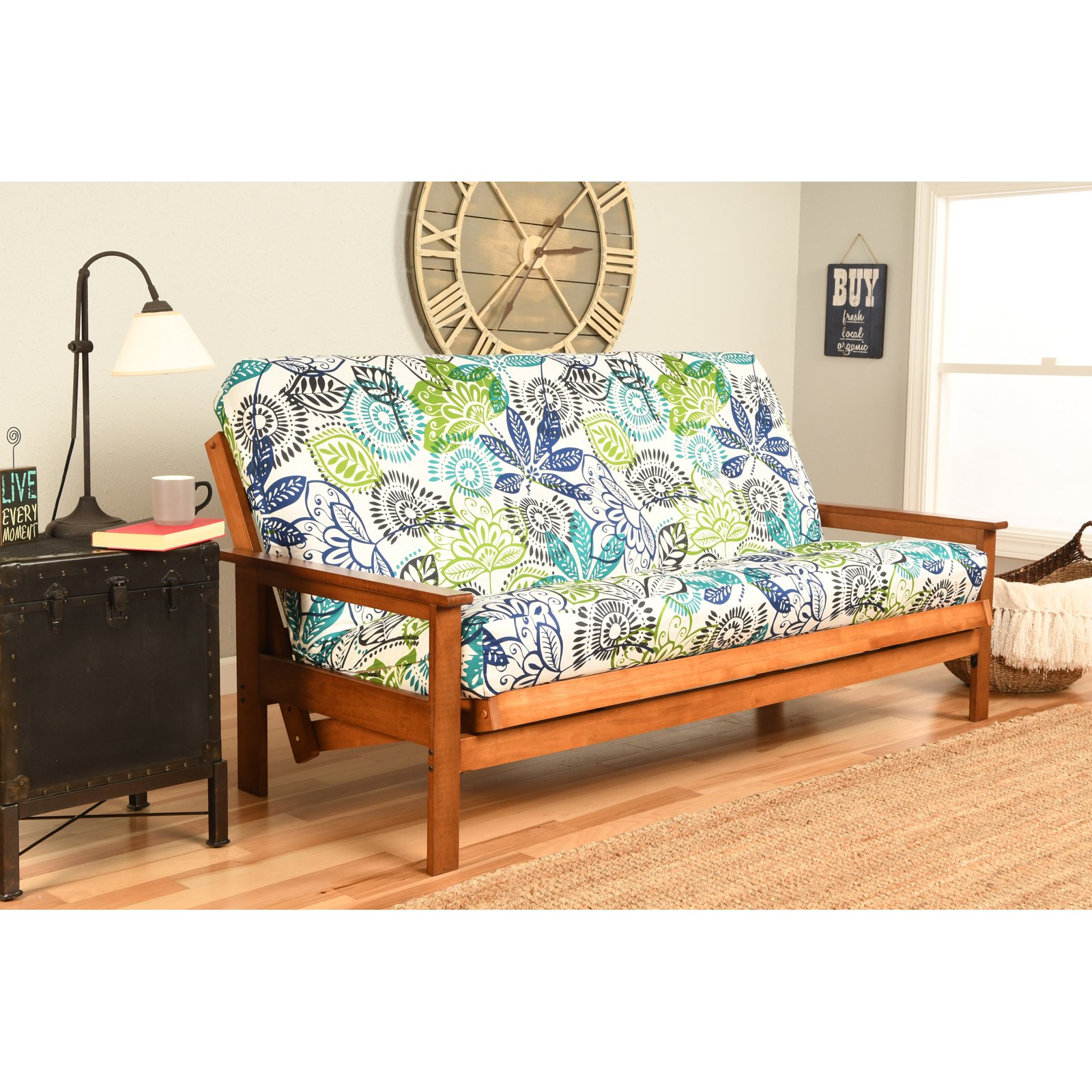 Kodiak Furniture Phoenix Frame/Antique White Finish/Linen Charcoal Mattress