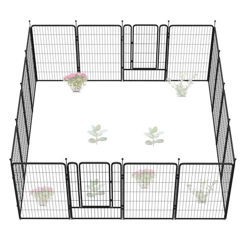 FXW Garden Fence 40in(H) x 36.0ft(L), 16 Panels Decorative Dog Fence Outdoor for The Yard – Heavy Duty Metal Animal Barrier for Dog and Rabbit