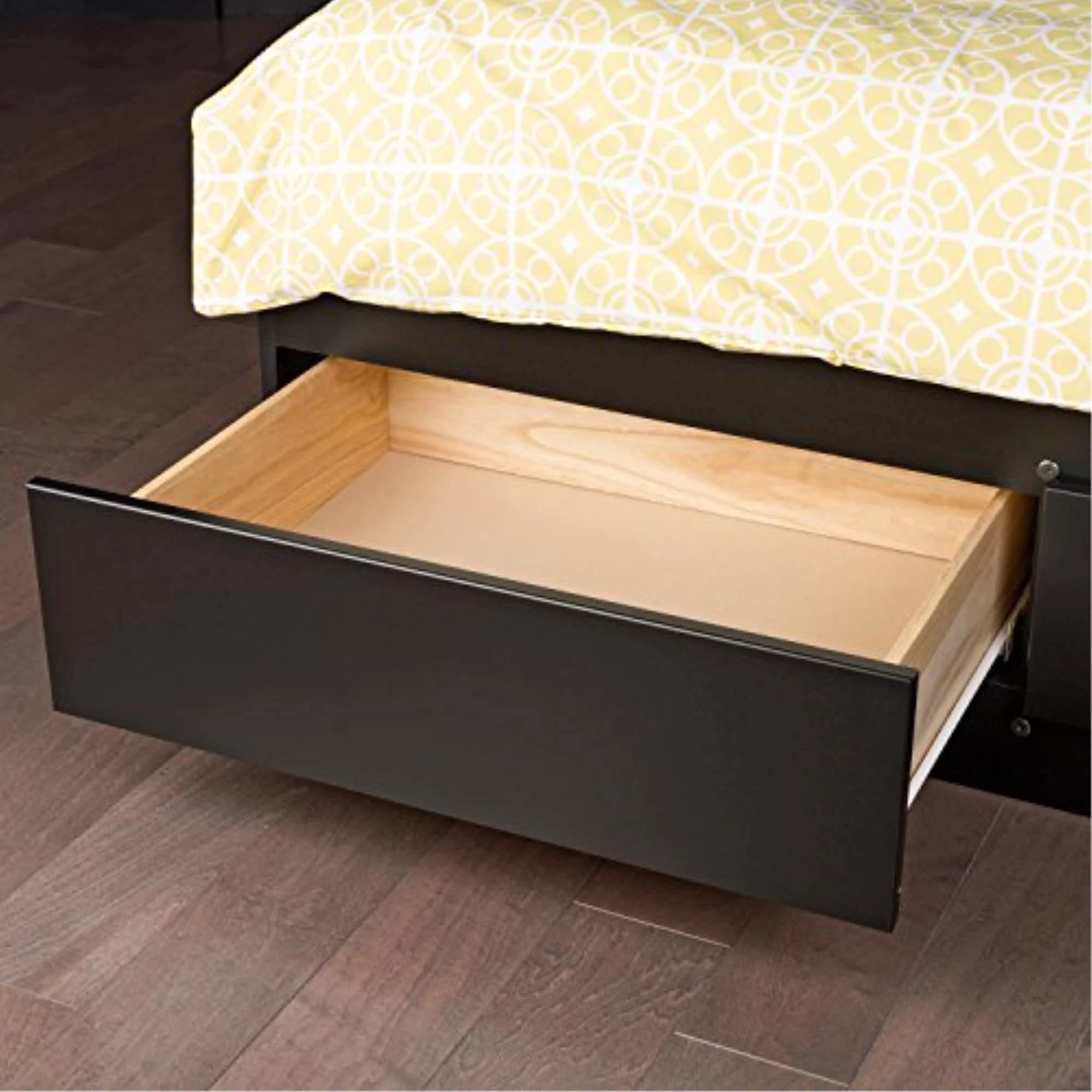 Prepac Black Sonoma Double / Full Platform Storage Bed with 6 Drawers