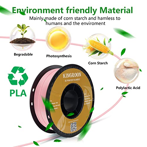 Kingroon PLA 3D Printer Filament, 12Rolls, Dimensional Accuracy +/- 0.03 mm, 12kg Spool(26.4lbs)
