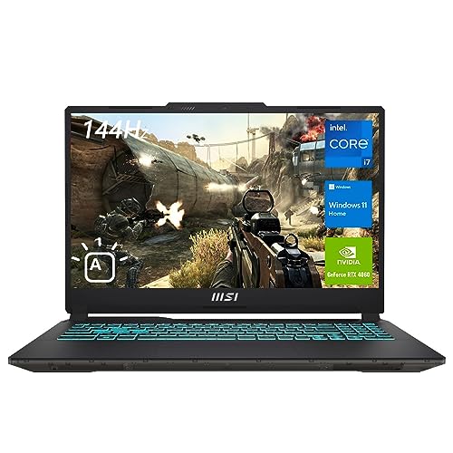 MSI Cyborg 15 Gaming Laptop, 15.6" FHD 144Hz Display, Intel Core i7-12650H, NVIDIA GeForce RTX 4060, 32GB DDR5 RAM, 1TB SSD, Webcam, Backlit Keyboard