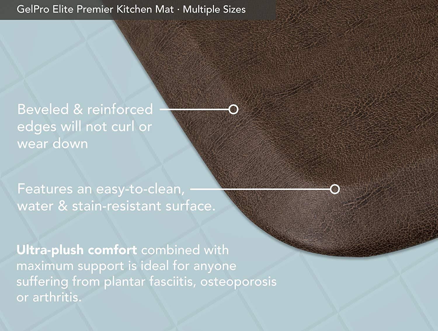 GelPro Comfort Kitchen Mat Anti Fatigue Floor Elite Vintage Leather Rustic Brown