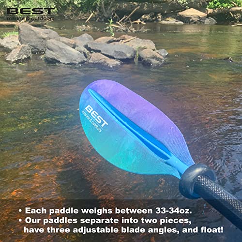 Best Marine and Outdoors Kayak Paddle, Carbon Fiber Shaft & Fiberglass Reinforced Polypropylene Blades, 220cm, 234cm, 250cm