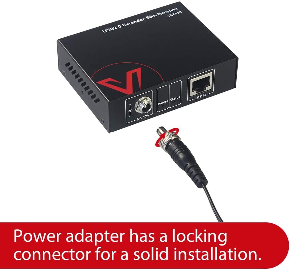 AV Access USB Extender Over Cat5e/6/6a/7 196ft/60M, 4 USB 2.0 Ports, Plug and Play, No Driver, Supports All Operating System