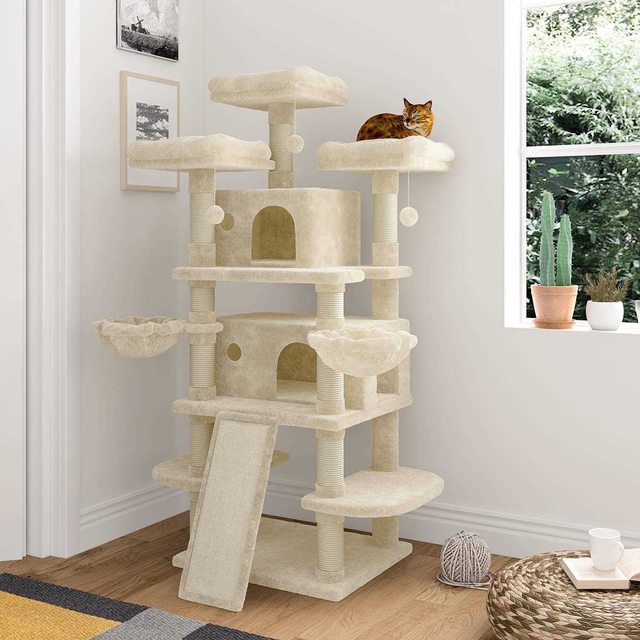 IMUsee 68 Inches Multi-Level Cat Tree for Large Cats/Big Cat Tower with Cat Condo/Cozy Plush Perches/Sisal Scratching - Pet Supplies online store