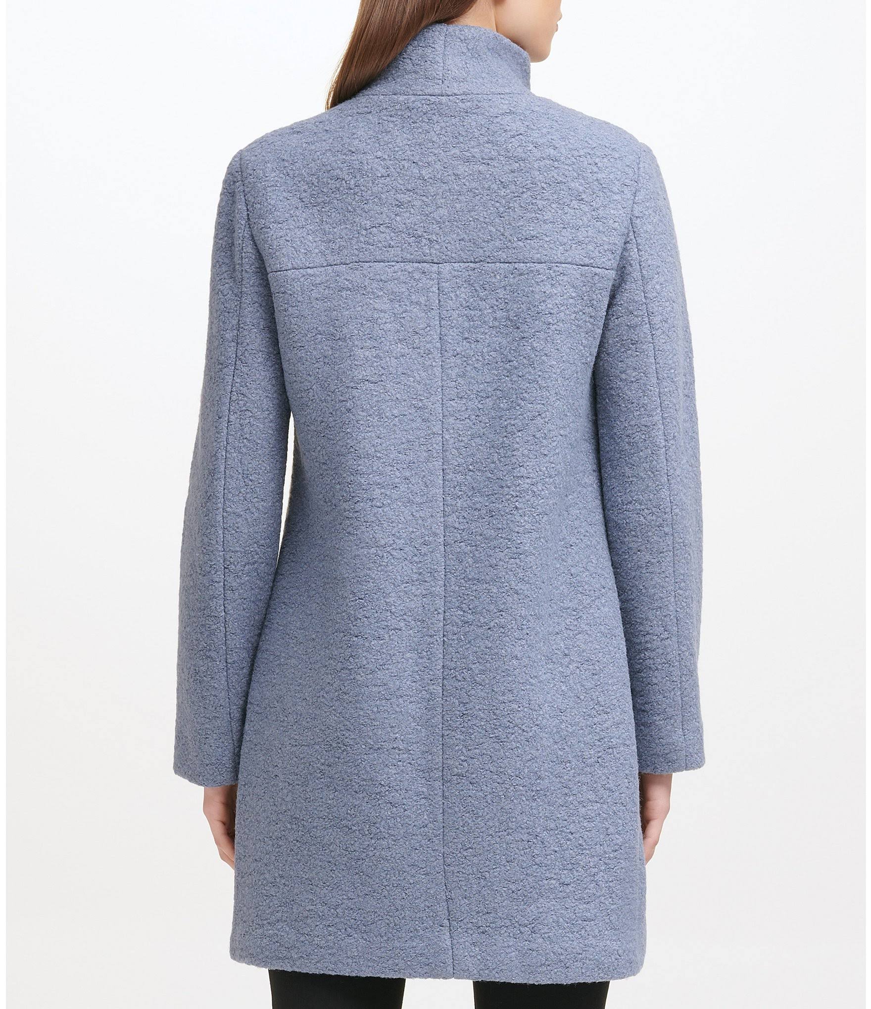 Kenneth Cole Asymmetrical Boucle Walker Coat - Ivy