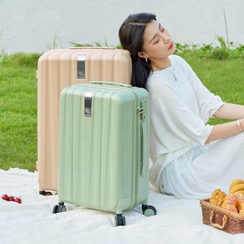 Hanke 29 Inch Luggage Suitcases With Spinner Wheels Lightweight PC hardside Rolling Suitcase With Travel Lock, Checked-Large 29-Inch(Blackish Green)