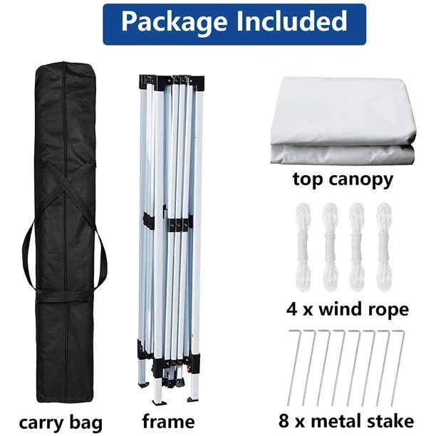 SUGIFT Durable Ez Pop-up Canopy Tent with Bag (10x10, White)