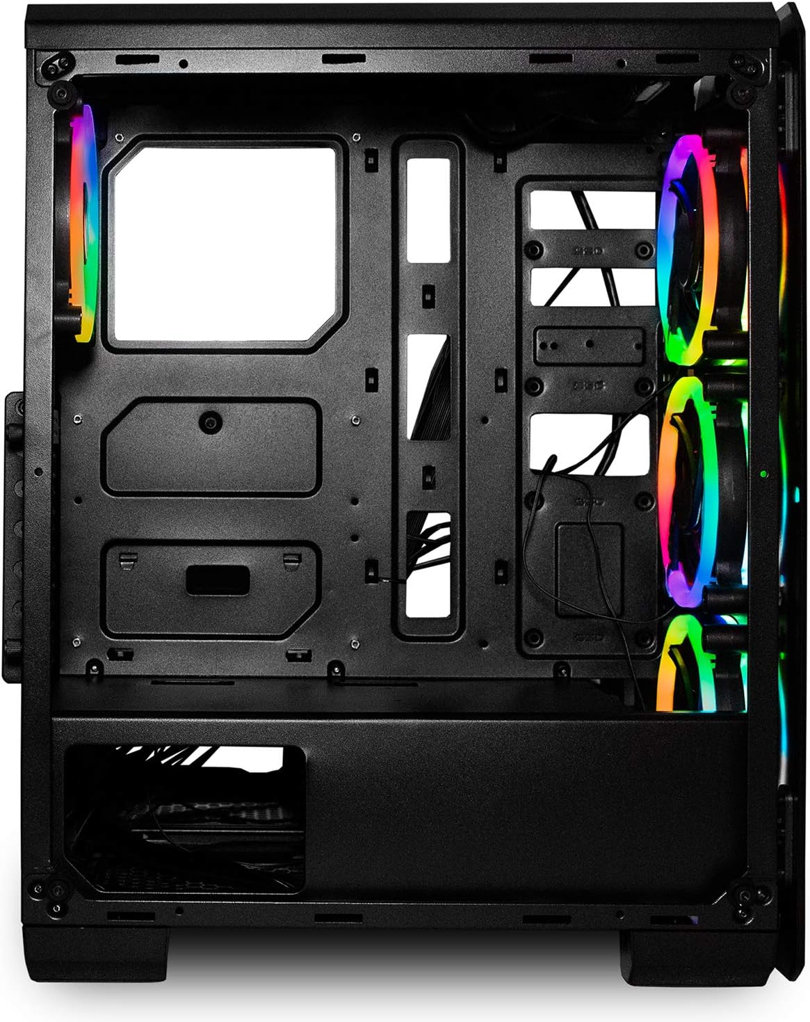Deco Gear Mid-Tower PC Gaming Computer Case 3-Sided Tempered Glass and LED Lighting - Mini-ITX, Micro-ATX, ATX